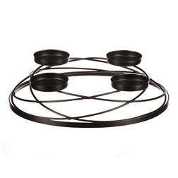 Svícen kovový - adventní, barva černá