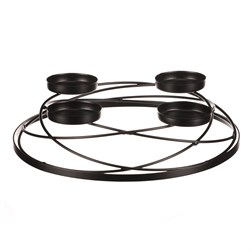 Svícen kovový - adventní, barva černá