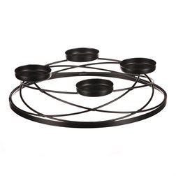 Svícen kovový - adventní, barva černá