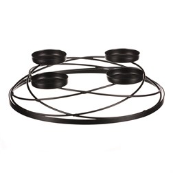 Svícen kovový - adventní, barva černá