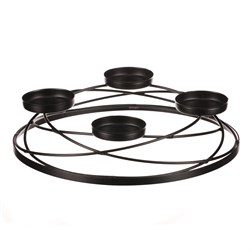 Svícen kovový - adventní, barva černá