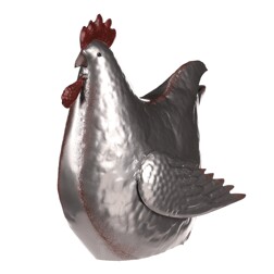 Slepice, kovová dekorace.