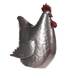 Slepice, kovová dekorace.