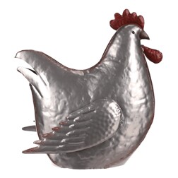 Slepice, kovová dekorace.