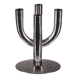 Svícen kovový - čtyřramenný, na kónické svíčky, barva stříbrná.