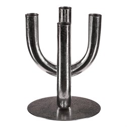Svícen kovový - čtyřramenný, na kónické svíčky, barva stříbrná.