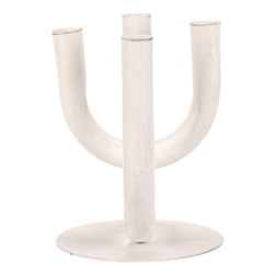Svícen kovový - čtyřramenný, na kónické svíčky, barva bílá.