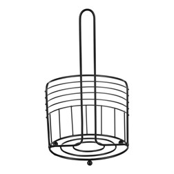 Stojan na papírové utěrky - kulatý, kov, černý