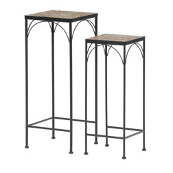 Stojan na kvety 28x28x70cm, keramika, šedá, US1701