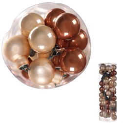 Ozdoby skleněné na drátku, karamelové barvy,pr.2cm, cena-balení (48ks)