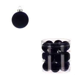 Kulaté sametové ozdoby - pr. 4 cm, modré, cena za balení (18 ks).