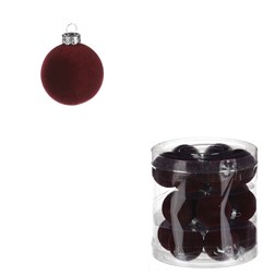 Kulaté sametové ozdoby - pr. 4 cm, barva bordó, cena za balení (18 ks).