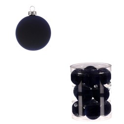 Kulaté sametové ozdoby - pr. 5 cm, modré, cena za balení (12 ks)