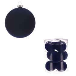 Kulaté sametové ozdoby - pr. 7 cm, modré, cena za balení (9 ks).