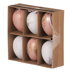 Vajíčko plastové, zlatě zdobené, 6cm. Cena za krabičku (6ks).