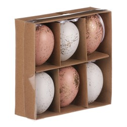 Vajíčko plastové, zlatě zdobené, 6cm. Cena za krabičku (6ks).