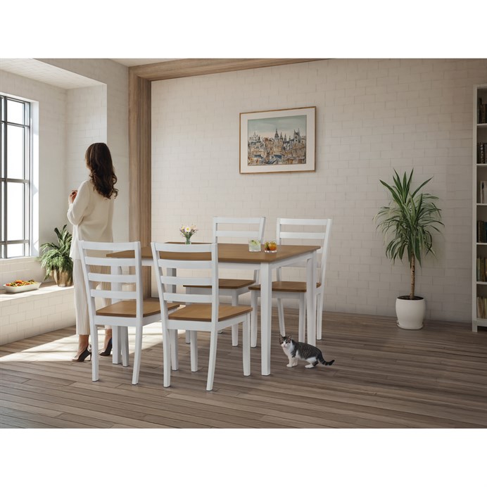 Jedálenský set so 4 stoličkami, 120x75x75cm, masív, prírodný, VESPA OAK