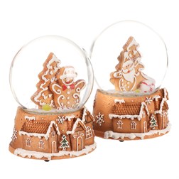 Sněžítko na perníkových domcích - polyresin, mix 2 druhů, cena za 1 ks.