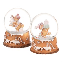 Sněžítko s perníkovým panáčkem - polyresin, mix 2 druhů, cena za 1 ks.