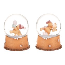 Sněžítko s perníkovým panáčkem - polyresin, mix 2 druhů, cena za 1 ks.