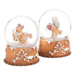 Sněžítko s perníkovým panáčkem - polyresin, mix 2 druhů, cena za 1 ks.