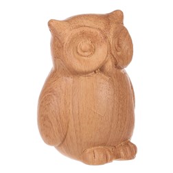 Sova - polyresinová figurka, imitace dřeva