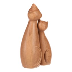 Kočky - polyresinové figurky, imitace dřeva, cena za sadu 2 ks