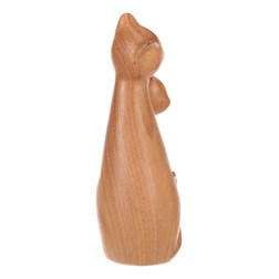Kočky - polyresinové figurky, imitace dřeva, cena za sadu 2 ks